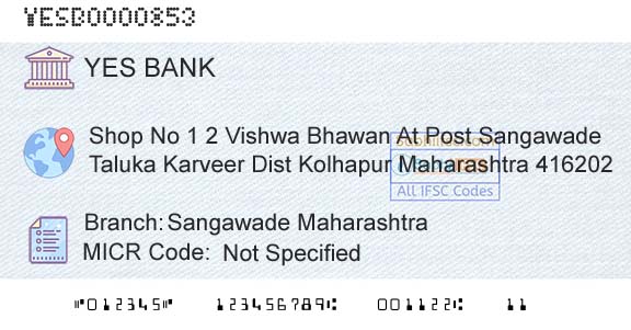 Yes Bank Sangawade MaharashtraBranch 