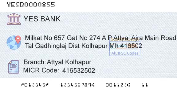 Yes Bank Attyal KolhapurBranch 