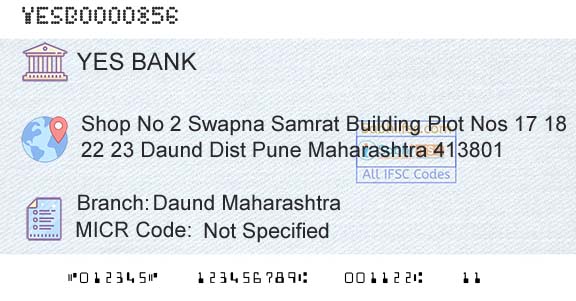 Yes Bank Daund MaharashtraBranch 