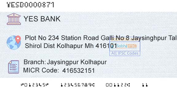Yes Bank Jaysingpur KolhapurBranch 