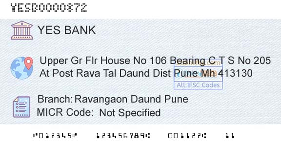 Yes Bank Ravangaon Daund PuneBranch 