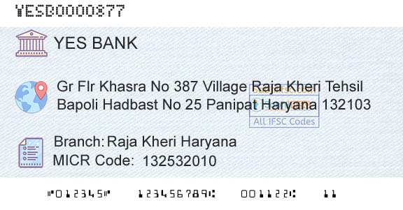 Yes Bank Raja Kheri HaryanaBranch 