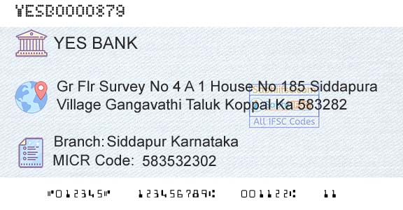 Yes Bank Siddapur KarnatakaBranch 