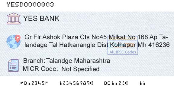 Yes Bank Talandge MaharashtraBranch 