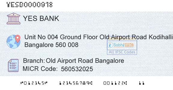 Yes Bank Old Airport Road BangaloreBranch 