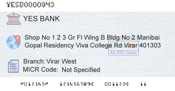 Yes Bank Virar WestBranch 