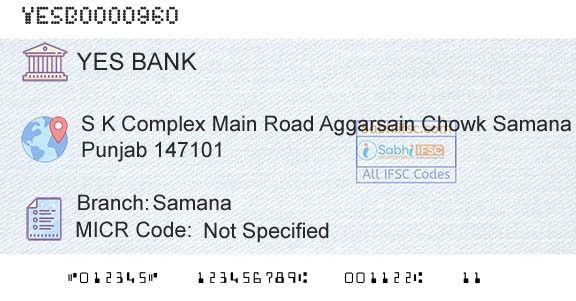 Yes Bank SamanaBranch 