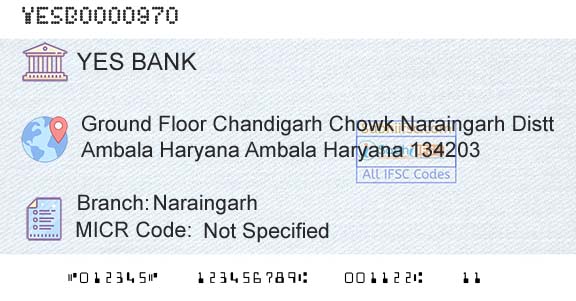 Yes Bank NaraingarhBranch 