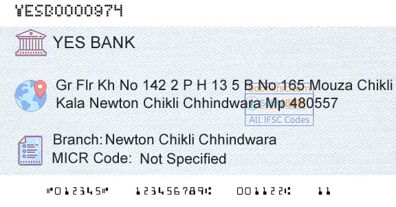 Yes Bank Newton Chikli ChhindwaraBranch 