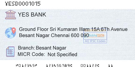 Yes Bank Besant NagarBranch 