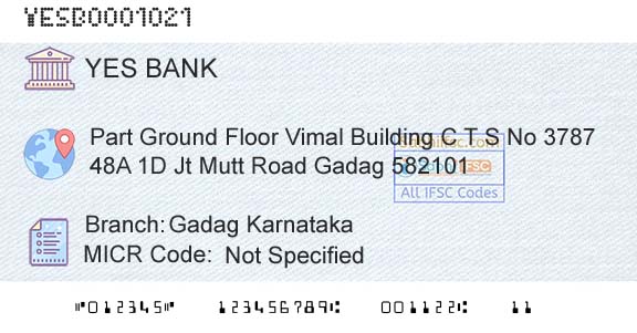 Yes Bank Gadag KarnatakaBranch 