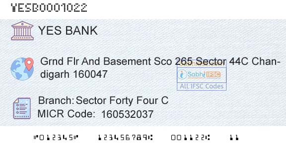 Yes Bank Sector Forty Four CBranch 