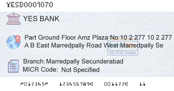Yes Bank Marredpally SecunderabadBranch 