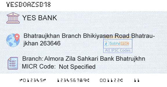 Yes Bank Almora Zila Sahkari Bank BhatrujkhnBranch 