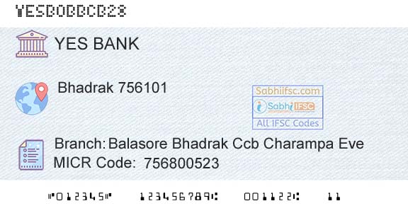 Yes Bank Balasore Bhadrak Ccb Charampa EveBranch 
