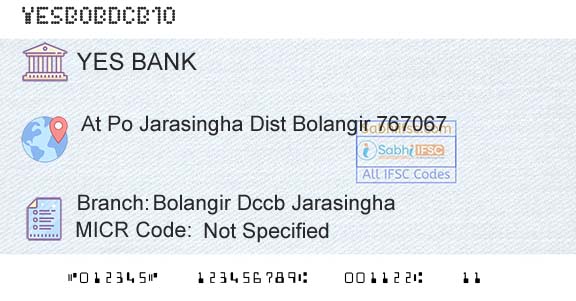 Yes Bank Bolangir Dccb JarasinghaBranch 