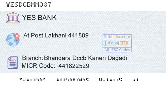 Yes Bank Bhandara Dccb Kaneri DagadiBranch 