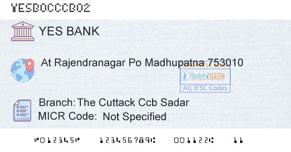 Yes Bank The Cuttack Ccb SadarBranch 
