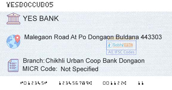 Yes Bank Chikhli Urban Coop Bank DongaonBranch 
