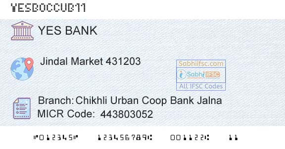 Yes Bank Chikhli Urban Coop Bank JalnaBranch 