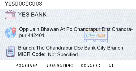 Yes Bank The Chandrapur Dcc Bank City BranchBranch 