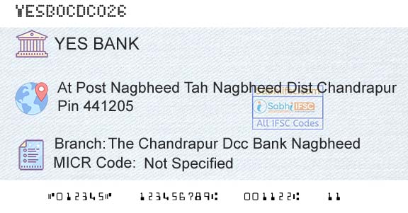 Yes Bank The Chandrapur Dcc Bank NagbheedBranch 