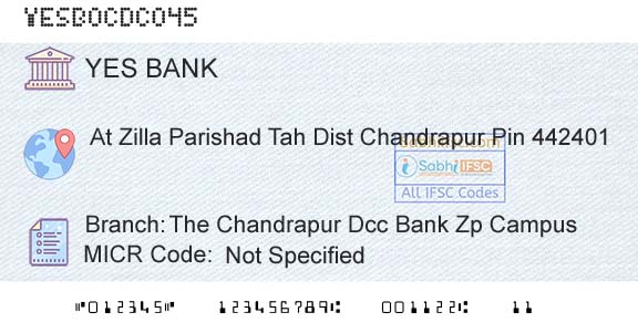 Yes Bank The Chandrapur Dcc Bank Zp CampusBranch 