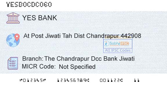 Yes Bank The Chandrapur Dcc Bank JiwatiBranch 