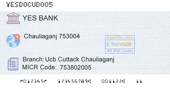 Yes Bank Ucb Cuttack ChauliaganjBranch 