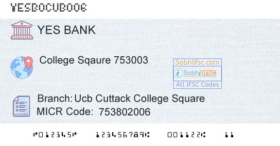 Yes Bank Ucb Cuttack College SquareBranch 