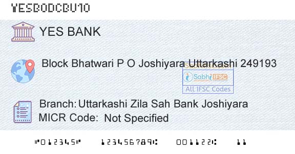 Yes Bank Uttarkashi Zila Sah Bank JoshiyaraBranch 