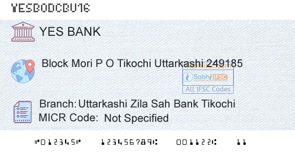 Yes Bank Uttarkashi Zila Sah Bank TikochiBranch 
