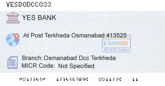 Yes Bank Osmanabad Dcc TerkhedaBranch 