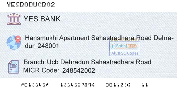 Yes Bank Ucb Dehradun Sahastradhara RoadBranch 