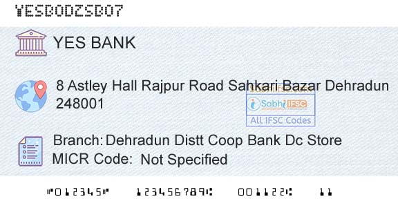 Yes Bank Dehradun Distt Coop Bank Dc StoreBranch 