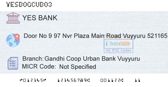 Yes Bank Gandhi Coop Urban Bank VuyyuruBranch 