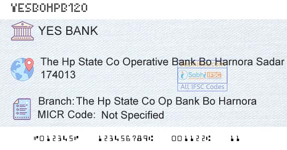Yes Bank The Hp State Co Op Bank Bo HarnoraBranch 