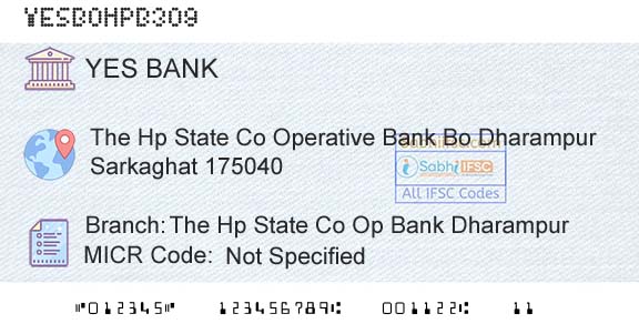 Yes Bank The Hp State Co Op Bank DharampurBranch 