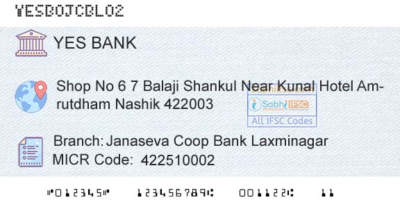 Yes Bank Janaseva Coop Bank LaxminagarBranch 