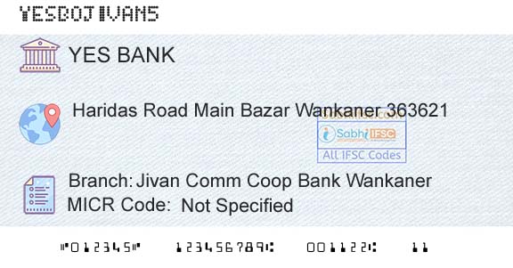 Yes Bank Jivan Comm Coop Bank WankanerBranch 