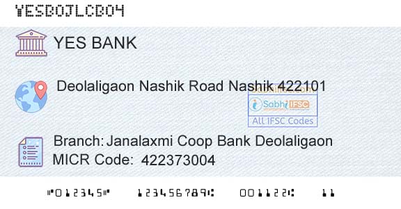 Yes Bank Janalaxmi Coop Bank DeolaligaonBranch 