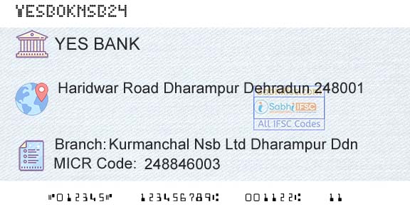 Yes Bank Kurmanchal Nsb Ltd Dharampur DdnBranch 