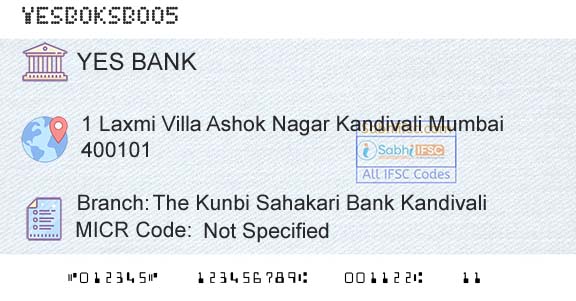 Yes Bank The Kunbi Sahakari Bank KandivaliBranch 