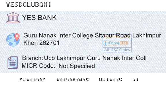 Yes Bank Ucb Lakhimpur Guru Nanak Inter CollBranch 