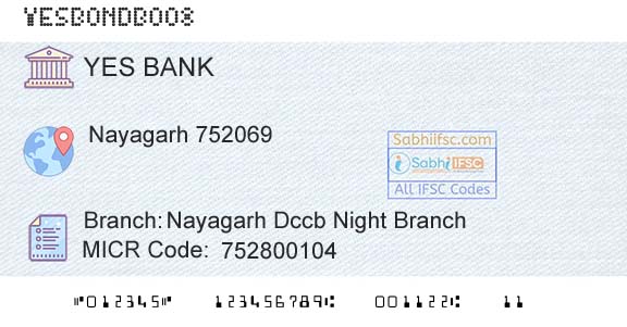 Yes Bank Nayagarh Dccb Night BranchBranch 