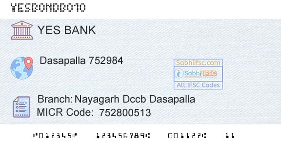 Yes Bank Nayagarh Dccb DasapallaBranch 
