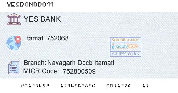 Yes Bank Nayagarh Dccb ItamatiBranch 
