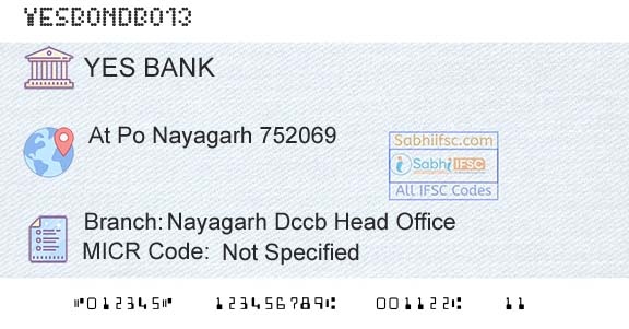 Yes Bank Nayagarh Dccb Head OfficeBranch 