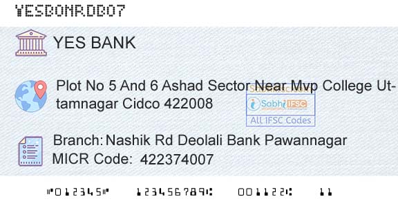Yes Bank Nashik Rd Deolali Bank PawannagarBranch 