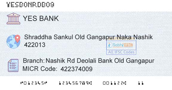 Yes Bank Nashik Rd Deolali Bank Old GangapurBranch 